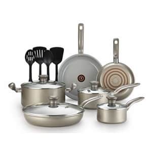 T-fal G919SE64 Initiatives Ceramic Nonstick Dishwasher Safe Toxic Free 14-Piece Cookware Set, Gold for $98 T-fal G919SE64 Initiatives Ceramic Nonstick Dishwasher Safe Toxic Free 14-Piece Cookware Set, Gold for $98