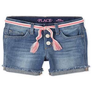 The Children's Place Girls' Belted Denim Shorts, Azure Blue WASH, 16 for $15 The Children's Place Girls' Belted Denim Shorts, Azure Blue WASH, 16 for $15
