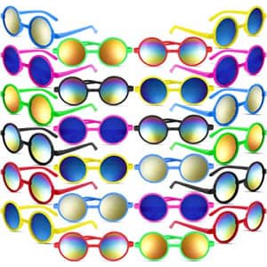 Ginmic Kids Sunglasses Party Favors, 24Pack Neon Sunglasses with UV 400 Protected in Bulk for Kids, Boys for $29