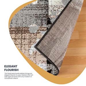 SUPERIOR Pastiche Contemporary Floral Patchwork Polypropylene Indoor Area Rug or Runner with Jute for $46 SUPERIOR Pastiche Contemporary Floral Patchwork Polypropylene Indoor Area Rug or Runner with Jute for $46