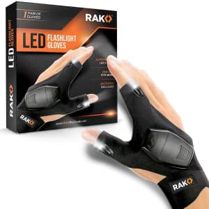 RAK LED Flashlight Gloves w/ Batteries for $11