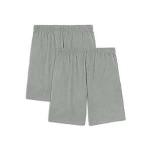 Fruit of the Loom Men's Eversoft Cotton Shorts with Pockets (S-4XL), 2 Pack-Grey Heather, 4X-Large for $20
