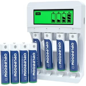 Deleepow 1,100mAh Battery Charger with 8 AAA Batteries for $12 Deleepow 1,100mAh Battery Charger with 8 AAA Batteries for $12
