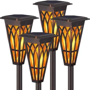 Xmcosy Solar Torch Pathway Light 4-Pack for $54 Xmcosy Solar Torch Pathway Light 4-Pack for $54
