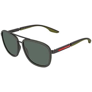 Prada Linea Rossa PS 50XS 01P03I Black Plastic Aviator Sunglasses Green Lens for $206