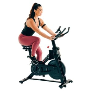 Fitness Reality Cycling Exercise Bike with Bluetooth Workout Tracking, 360 Adjustable Tablet for $296