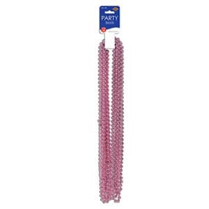 Beistle Pink Beads 12 Piece Mardi Gras Necklaces Baby Shower Party Supplies Ribbon Favors, 33" for $10