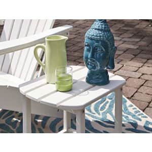 Signature Design by Ashley Sundown Treasure Outdoor Patio HDPE End Table, White for $74