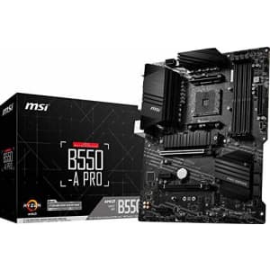 MSI B550-A PRO ProSeries Motherboard (AMD AM4, DDR4, PCIe 4.0, SATA 6Gb/s, M.2, USB 3.2 Gen 2, for $140