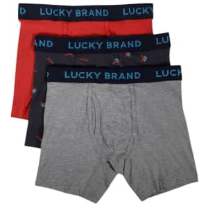 Lucky Brand Men's Stretch Boxer Briefs 3-Pack for $13 Lucky Brand Men's Stretch Boxer Briefs 3-Pack for $13