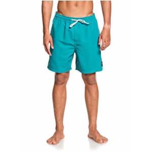 Quiksilver Men's Beach Please 17 Inch Outseam Elastic Waist Volley Bathing Suit Swim Trunk, Pagoda for $41