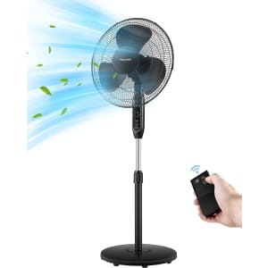 Pelonis 16'' Pedestal Fan with Remote Control for $71