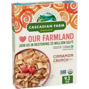 Cascadian Farms Organic 9.2-oz. Cinnamon Crunch Cereal for $2.08 w/ Sub & Save Cascadian Farms Organic 9.2-oz. Cinnamon Crunch Cereal for $2.08 w/ Sub & Save