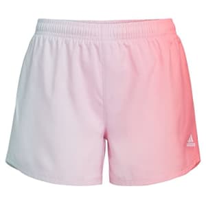 adidas Girls' Little Elastic Waistband Ombre Woven Short 22 (Extended Sizing), Clear Pink, Small for $21