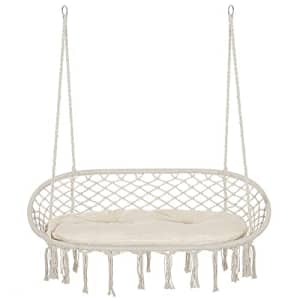 Outsunny 2-Person Hammock Chair Macrame Swing with Soft Cushion, Hanging Cotton Rope Chair for for $115