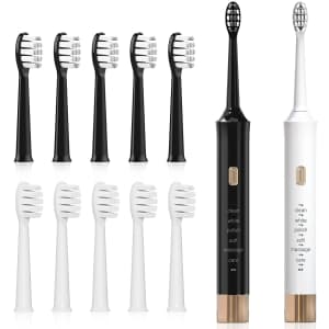 Aneebart Black & White Electric Toothbrush Set for $17