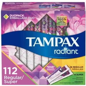 Tampax Radiant Regular / Super Applicator Tampons 28-Pack: 4 for $23 w/ Sub & Save