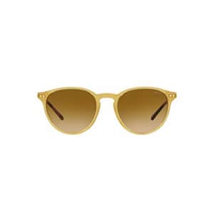 Polo Ralph Lauren Men's PH4169 Round Sunglasses, Shiny Honey/Gradient Amber, 51 mm for $140