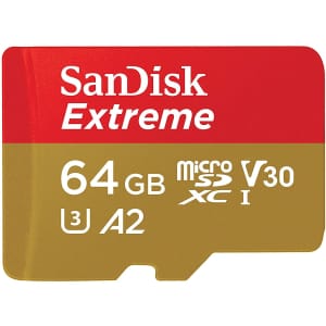 SanDisk Extreme 64GB UHS-I A2 micro SD Card w/ Adapter for $14