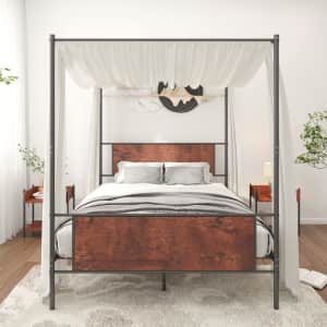 17 Stories Nataliah Queen Canopy Bed for $120
