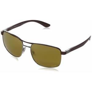Ray-Ban Men's RB3660CH Chromance Metal Sunglasses, Top Matte Violet On Gunmetal/Brown Mirror Gold for $142