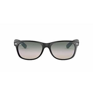 Ray-Ban Unisex-Adult RB2132F New Wayfarer Asian Fit Sunglasses, Black/Green Gradient, 55 mm for $106