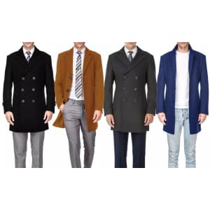 Braveman Men's Single or Double Breasted Wool Blend Coats at Groupon: for $50