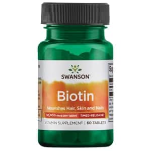 Swanson Timed-Release Biotin 10Vitamin 000 mcg 60 Tabs for $9
