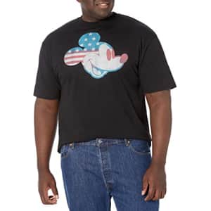 Disney Big & Tall Classic Mickey Americana Flag Fill Men's Tops Short Sleeve Tee Shirt, Black, for $20 Disney Big & Tall Classic Mickey Americana Flag Fill Men's Tops Short Sleeve Tee Shirt, Black, for $20