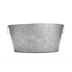Mind Reader Round Galvanized Steel Beverage Tub with Handles, Party Basket for Drinks, Ice, Rustic for $54