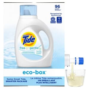 Tide Free & Gentle 105-oz. Liquid Detergent Eco-Box for $12 via Sub & Save Tide Free & Gentle 105-oz. Liquid Detergent Eco-Box for $12 via Sub & Save