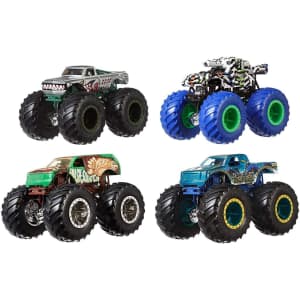 Hot Wheels 1:64 Scale Monster Truck 4-Pack for $15