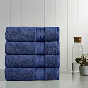 Amrapur Overseas 4-Pack SpunLoft Bath Towel Navy 30x54 for $56