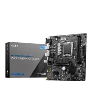 MSI PRO B660M-G DDR4 ProSeries Motherboard (mATX, 12th Gen Intel Core, LGA 1700 Socket, DDR4, PCIe for $100