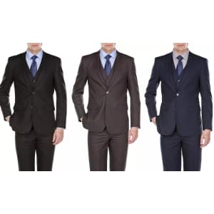 Gino Vitale 3-Piece Plaid Check Suit for $45