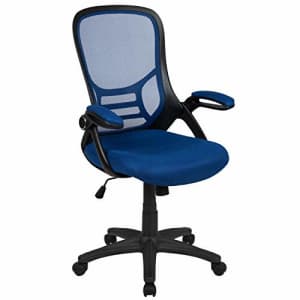 Flash Furniture High Back Blue Mesh Ergonomic Swivel Office Chair with Black Frame and Flip-up Arms for $169 Flash Furniture High Back Blue Mesh Ergonomic Swivel Office Chair with Black Frame and Flip-up Arms for $169