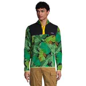 Lands' End Men's Print Heritage Fleece Snap Neck Pullover Top for $8 Lands' End Men's Print Heritage Fleece Snap Neck Pullover Top for $8