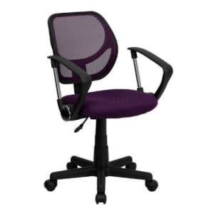 Flash Furniture Low Back Purple Mesh Swivel Task Office Chair with Arms for $94 Flash Furniture Low Back Purple Mesh Swivel Task Office Chair with Arms for $94