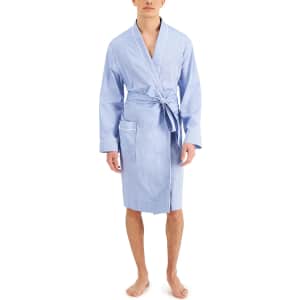 Club Room Men's Oxford 100% Cotton Robe for $17 Club Room Men's Oxford 100% Cotton Robe for $17