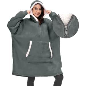 Fantaslook Quarter-Zip Sherpa Blanket Hoodie from $23