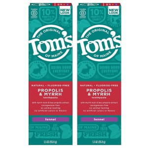 Tom's of Maine 5.5-oz. Natural Toothpaste 2-Pack for $8.44 via Sub & Save
