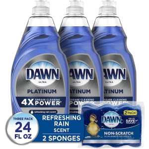 Dawn Platinum 24-oz. Dishwashing Liquid 3-Pack w/ 2 Sponges: 9.11 via Sub. & Save Dawn Platinum 24-oz. Dishwashing Liquid 3-Pack w/ 2 Sponges: 9.11 via Sub. & Save