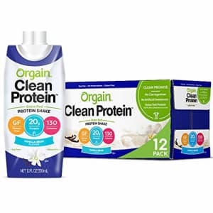 Orgain Grass Fed Clean Protein Shake, Vanilla Bean - Meal Replacement, Ready to Drink, Gluten Free, for $23