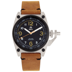 Shield Men's Pascal Leather Diver Watch for $54