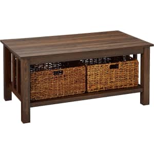 Walker Edison Alayna Storage Coffee Table w/ Baskets for $121