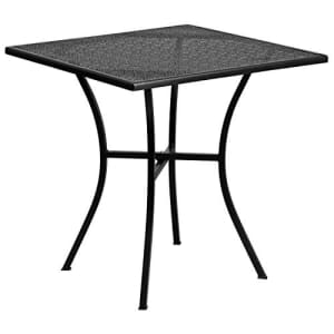 Flash Furniture Commercial Grade 28" Square Black Indoor-Outdoor Steel Patio Table for $101