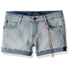 Lucky Brand Girls' 5-Pocket Cuffed Stretch Denim Shorts, Riley Bella, 6 for $9