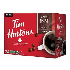 Tim Hortons Dark Roast Coffee, Single-Serve K-Cup Pods Compatible with Keurig Brewers, 24ct K-Cups for $13