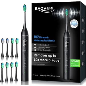 Baoveri Sonic Electric Toothbrush for $20