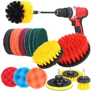 Deesse 24-Piece Electric Drill Brush and Scrubbing Pad Kit for $22